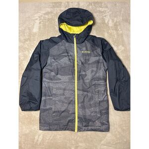 Columbia Snowpocalyptic Thermal Coil Waterproof Jacket Black Camo Youth Medium